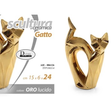 GICOS STATUA GATTO ORO...
