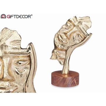 ARTE STATUA VISO ORO BASE...