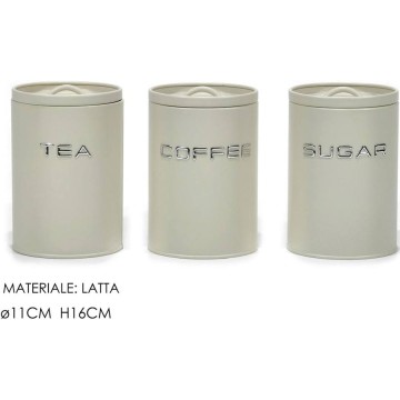 TRIS BARATTOLI IN LATTA...