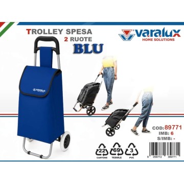 ICS CARRELLO SPESA 2 RUOTE BLU